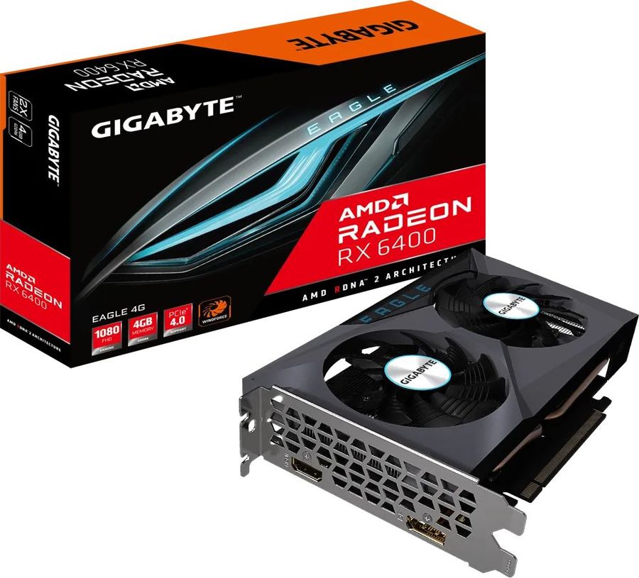 картинка Видеокарта Radeon RX6400 Eagle Gigabyte (GV-R64EAGLE-4GD) от магазина КомпьютерЦентр