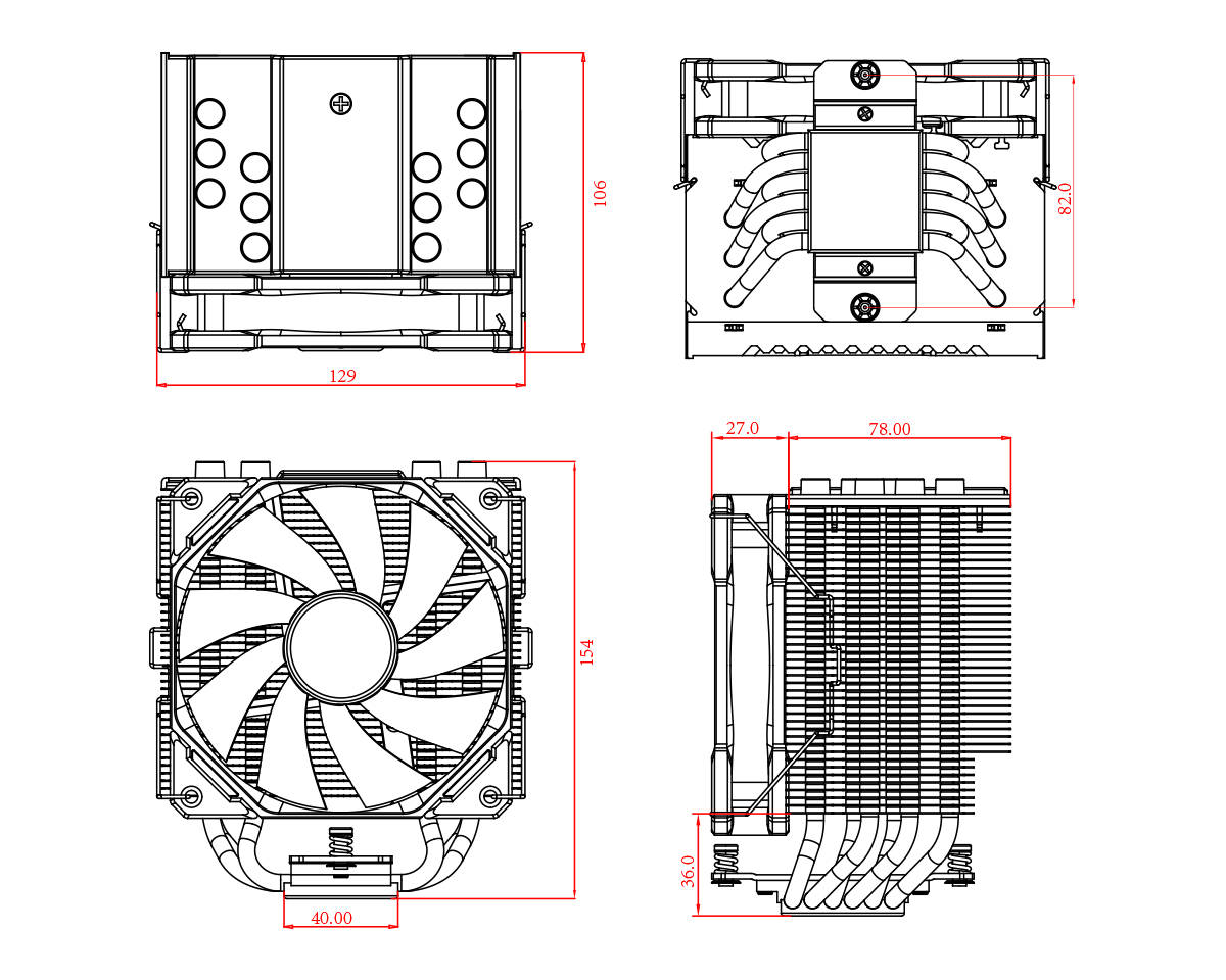 картинка Вентилятор ID-Cooling SE-226-XT BLACK универсальный от магазина КомпьютерЦентр