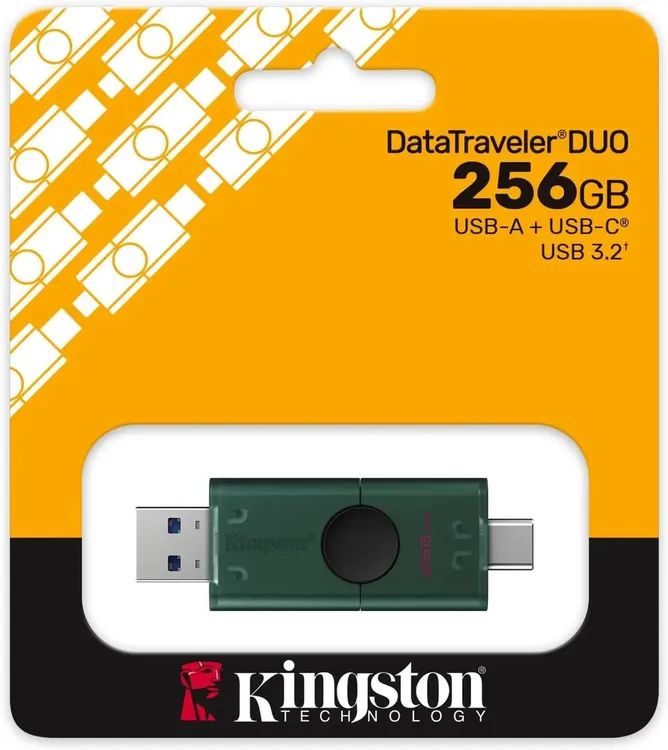 картинка USB3.0 накопитель 256Gb Kingston DataTraveler Duo G2 (DTDEG2/ 256GB) USB3.0 зеленый/ черный от магазина КомпьютерЦентр