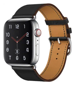 картинка Кожаный ремешок для Apple Watch 42-44-45 мм Черный от магазина КомпьютерЦентр