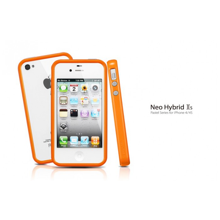 картинка Чехол SGP Case Neo Hybrid 2S Pastel Series Orang for iPhone 4/4S (SGP08364) от магазина КомпьютерЦентр