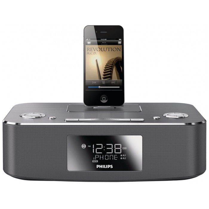 картинка Акустика с док-станцией Philips Doking System DC291/ 37 for iPod/ iPhone/ iPad Aluminium (DC291/37) от магазина КомпьютерЦентр