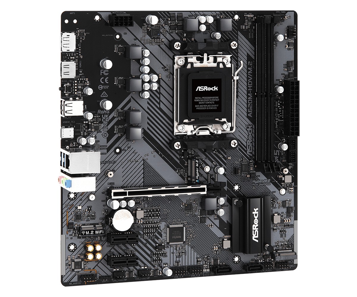 картинка Материнская плата ASRock AM5 A620 A620M-HDV/ M.2 2xDDR5 mATX от магазина КомпьютерЦентр