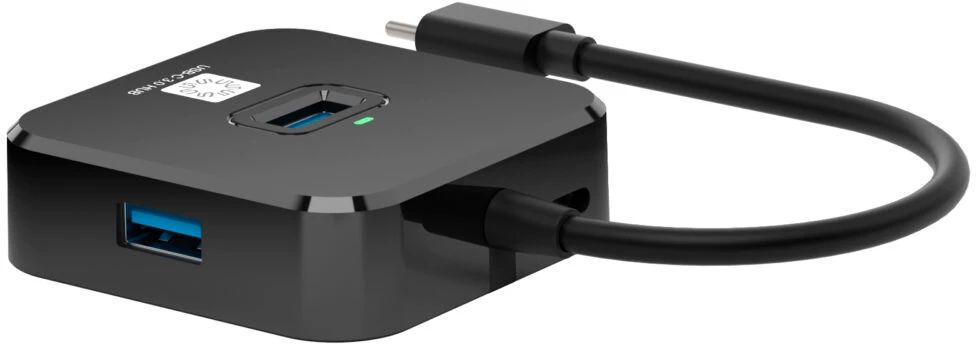 картинка HUB 4-port 5Bites HB34C-316BK Type-C -> 4*USB3.0 Black от магазина КомпьютерЦентр