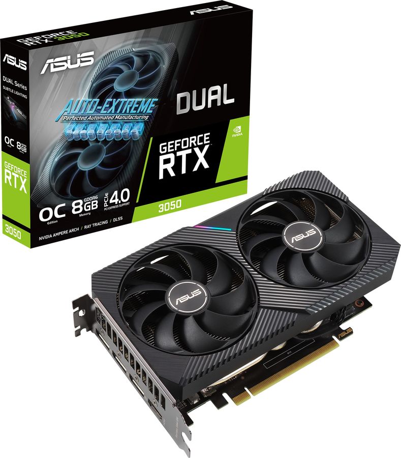 картинка Видеокарта 8Gb GDDR6 GeForce RTX 3050 Asus (DUAL-RTX3050-O8G) от магазина КомпьютерЦентр