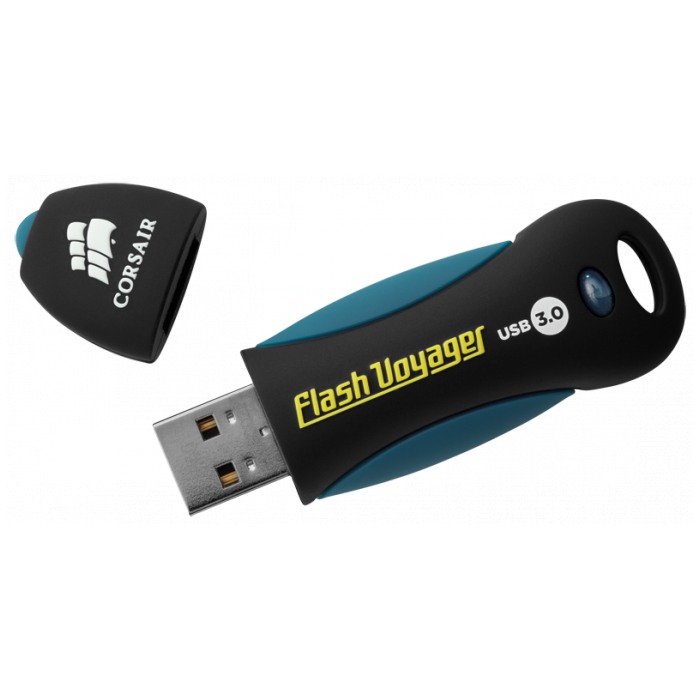 картинка Флешка USB Corsair 64Gb Voyager Gray/ Blue USB 3.0 (CMFVY3A-64GB) от магазина КомпьютерЦентр