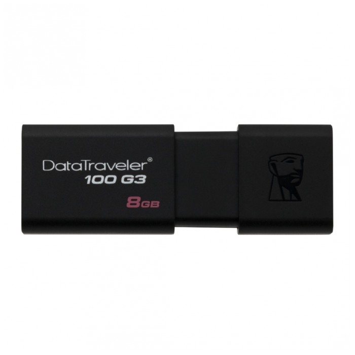 картинка Флешка USB Kingston USB3.0 8Gb DataTraveler100 G3 Black (DT100G3/8GB) от магазина КомпьютерЦентр