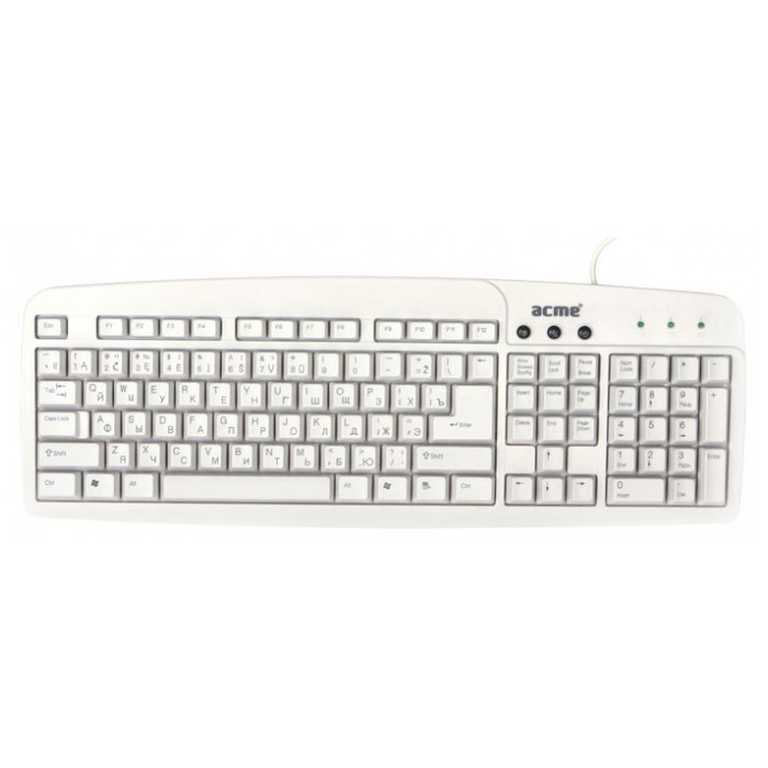картинка Клавиатура Acme Standard Keyboard KS 01 USB White (KS 01) от магазина КомпьютерЦентр