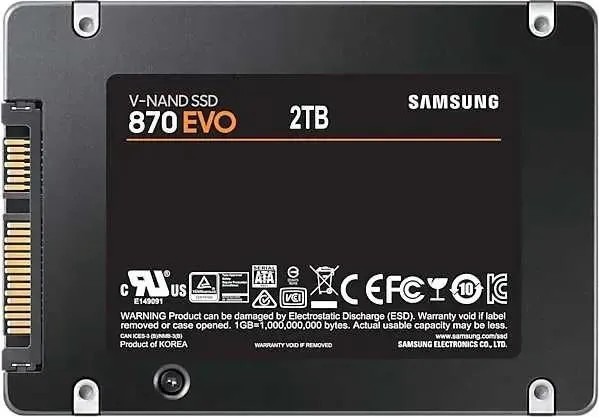 картинка SSD накопитель 2Tb 2.5'' Samsung 870 EVO SATAIII (MZ-77E2T0BW) от магазина КомпьютерЦентр