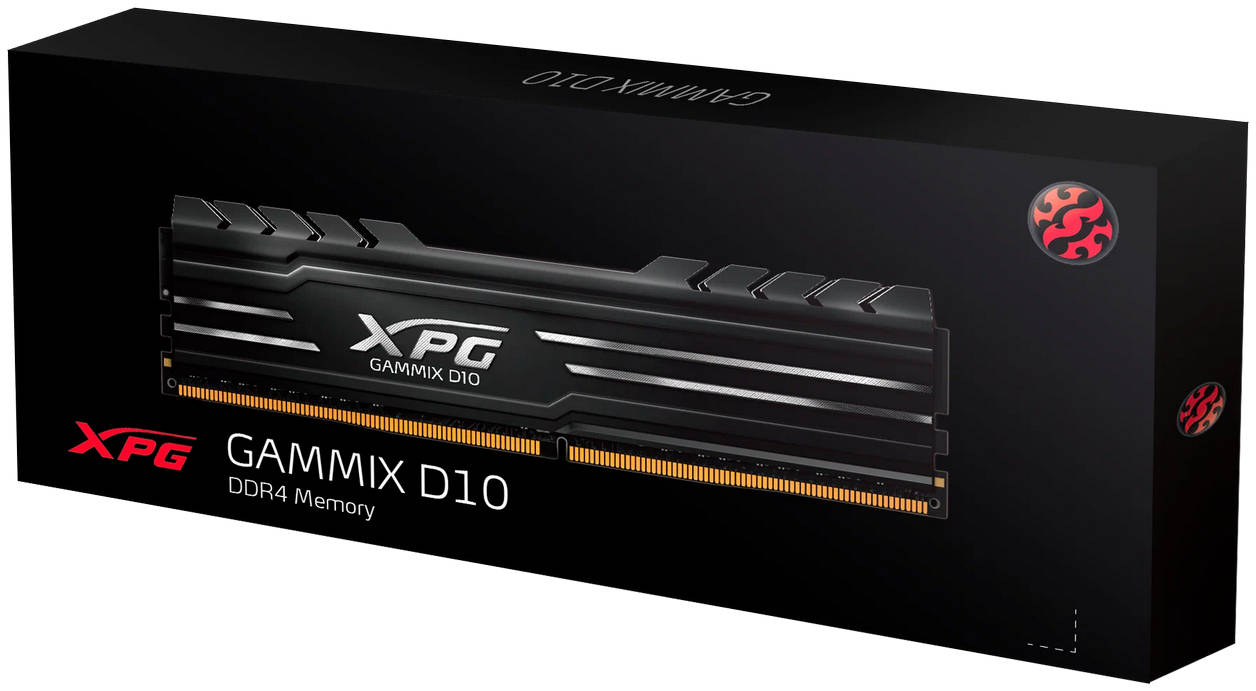картинка DIMM DDR4 16Gb 3600MHz PC4-28800 ADATA XPG GAMMIX D10 (AX4U360016G18I-SB10) от магазина КомпьютерЦентр