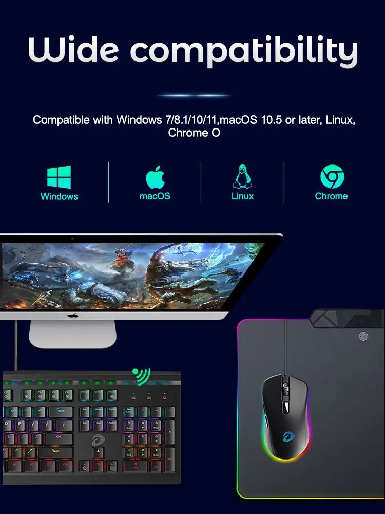 картинка Мышка Dareu EM908 Black (черный), игровая, подсветка RGB от магазина КомпьютерЦентр