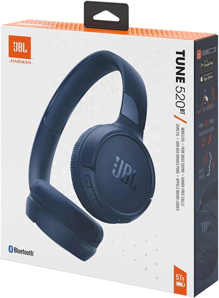 картинка Bluetooth гарнитура JBL Tune 520BT Blue накладные (JBLT520BTBLU) от магазина КомпьютерЦентр