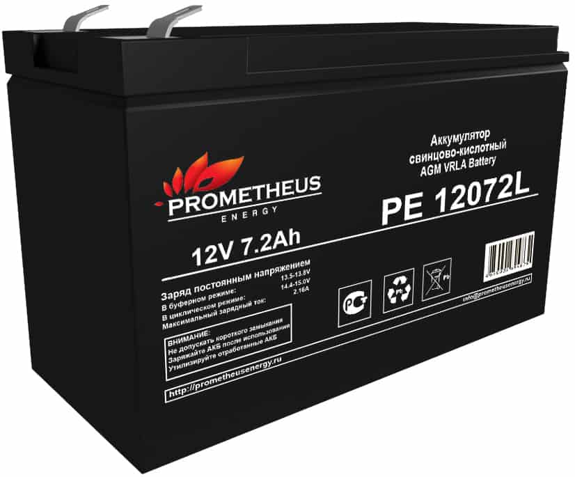 картинка Аккумулятор для ИБП Prometheus Energy PE 12072L 12B 7.2Ач от магазина КомпьютерЦентр
