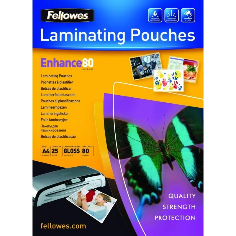 картинка Пленка для ламинирования Fellowes 80 мик A4 25шт. глянцевая 216x330mm CRC-53962 (FS-53962) от магазина КомпьютерЦентр