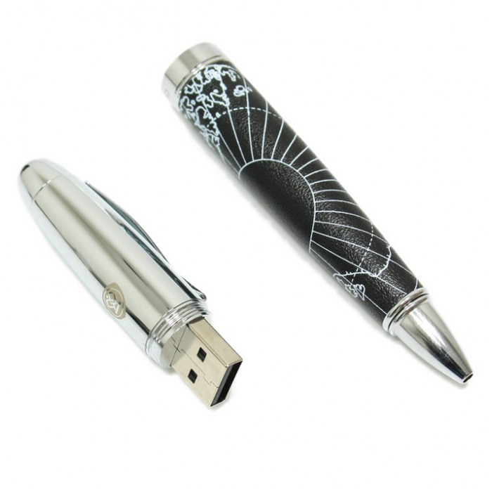 картинка Флешка USB Prestigio 8Gb Pen Flash Drive Кожа Black Map with white line (PFD4BK08A) от магазина КомпьютерЦентр