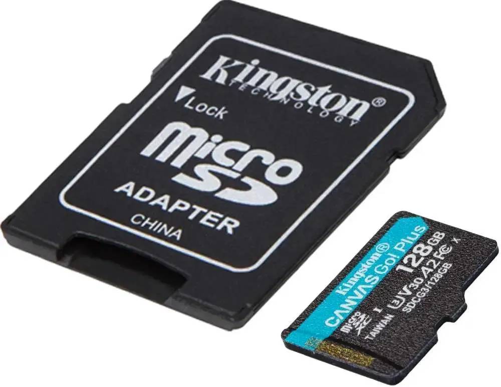 картинка Карта памяти 128Gb microSDXC Kingston, Canvas Go! Plus + adapter (SDCG3/ 128GB) от магазина КомпьютерЦентр