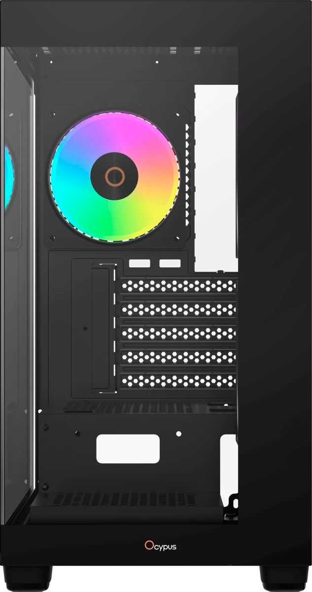 картинка Корпус Ocypus Gamma C52 BK ARGb mATX /  win /  black /  3 ARGb fans /  no PSU /  Tempered Glass (Gamma-C52-B-KD300XX-GL) от магазина КомпьютерЦентр