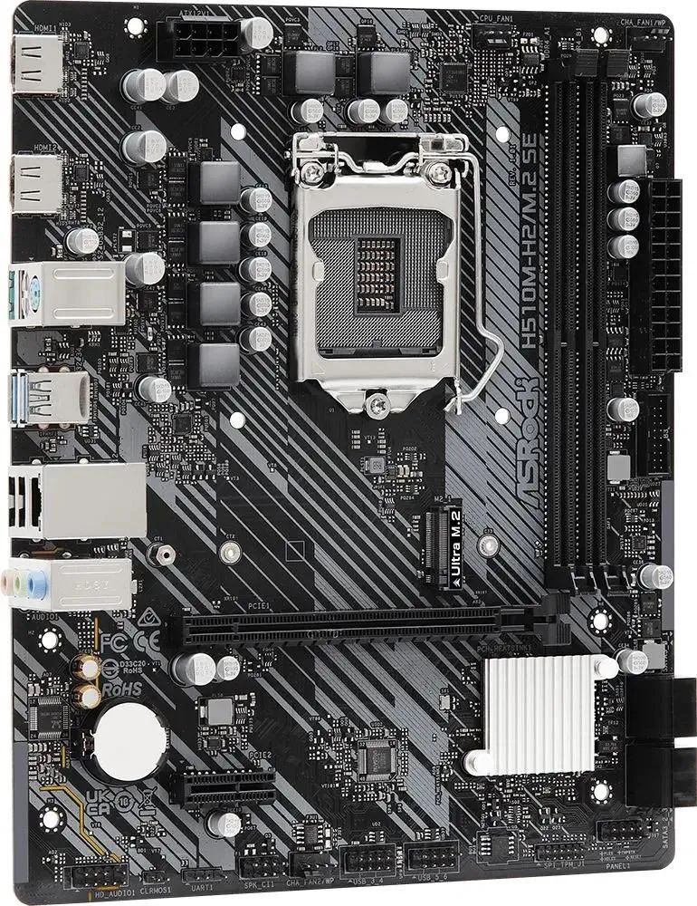 картинка Материнская плата Asrock H510M-H2/ M.2 SE, LGA 1200, Intel H470, 2xDDR4, mATX от магазина КомпьютерЦентр