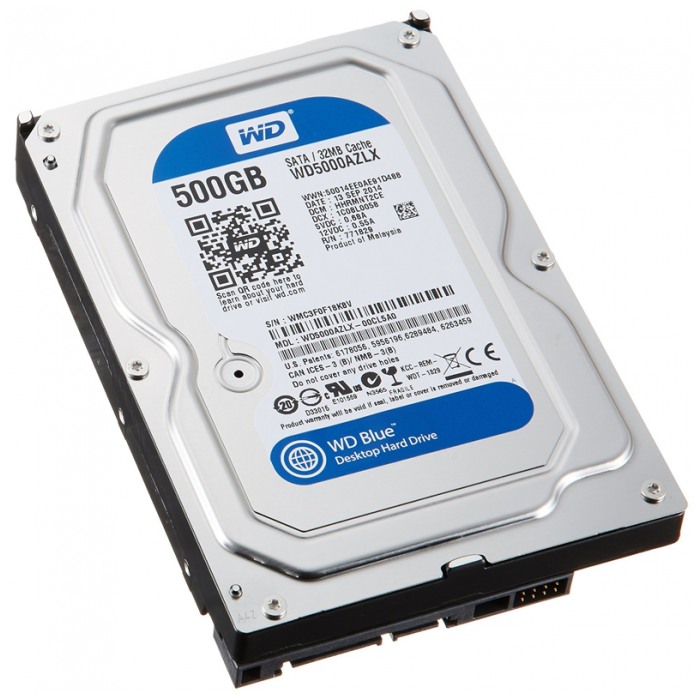 картинка Жесткий диск Western Digital 500Gb 3.5″ SATAIII Cviar Blue (WD5000AZLX) от магазина КомпьютерЦентр