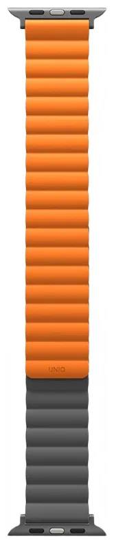 картинка Ремень силиконовый Uniq REVIX для Apple Watch 49/ 45/ 44/ 42, цвет серый/ оранжевый (45MM-REVGRYORG) от магазина КомпьютерЦентр