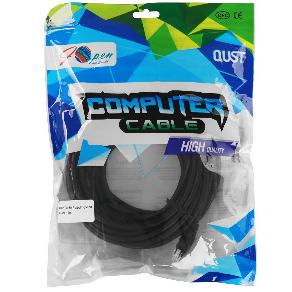 картинка Патч-корд Aopen/ Qust ANP511_10M_BK, Cat.5e, 10м, Black от магазина КомпьютерЦентр