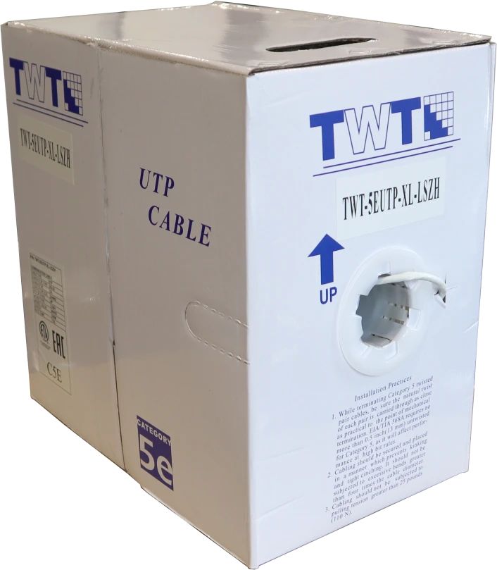 картинка Кабель UTP Lanmaster Cat5e, 305м (бухта) 4 пары 24AWG LSZH внутр. 305м белый (TWT-5EUTP-XL-LSZH) от магазина КомпьютерЦентр