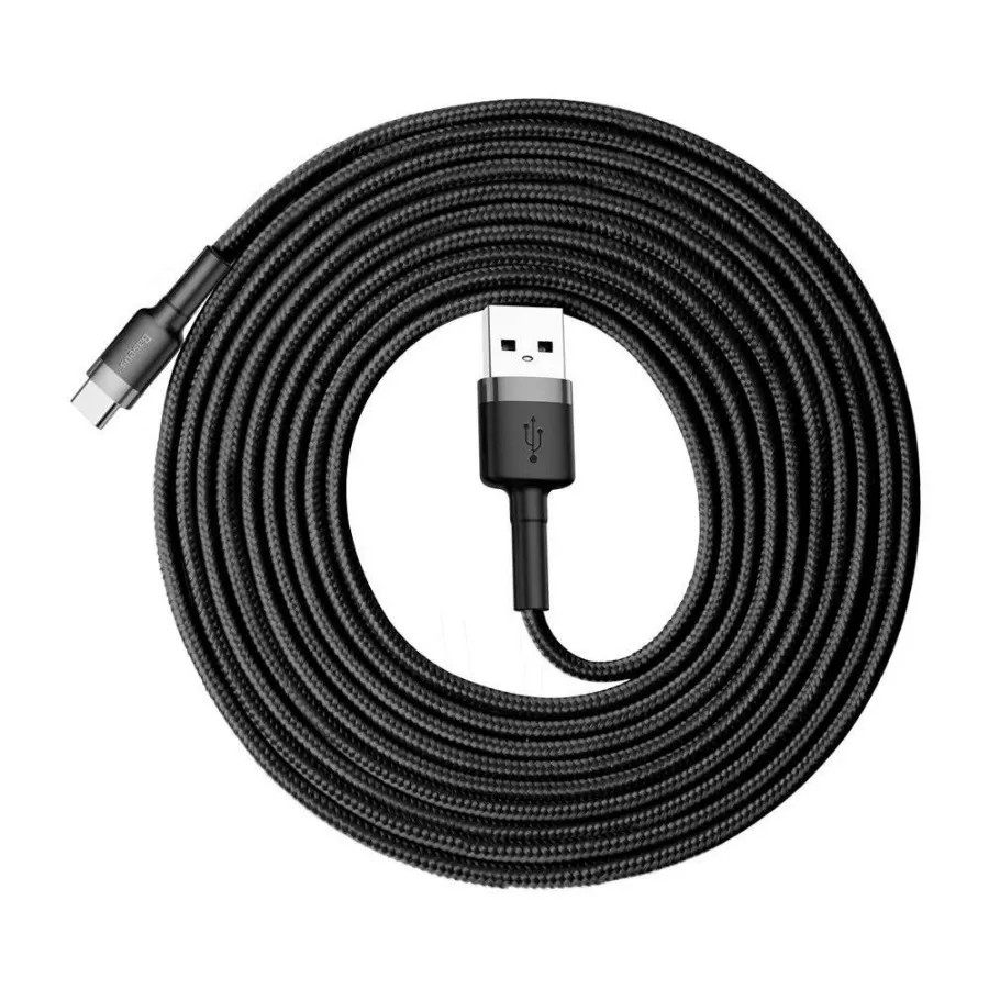 картинка Baseus Data Cable Type-C 300cm Cafule 2A CATKLF-UG1 Gray/ Black от магазина КомпьютерЦентр