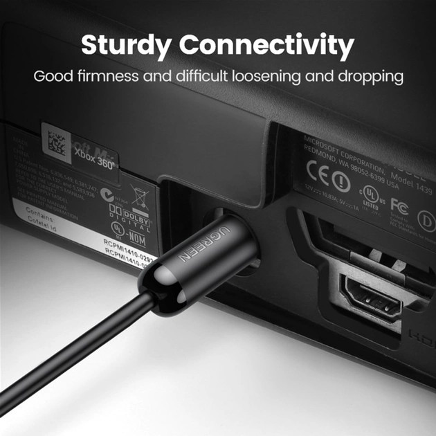 картинка Кабель аудио оптический Ugreen AV122 Toslink Optical Audio Cable 2m Black (70892) от магазина КомпьютерЦентр