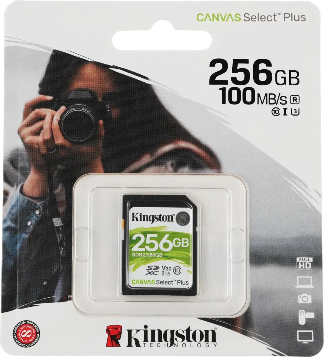 картинка Карта памяти 256Gb SDHC Kingston Canvas Select Plus Class10 w/ o adapter (SDS2/ 256GB) от магазина КомпьютерЦентр