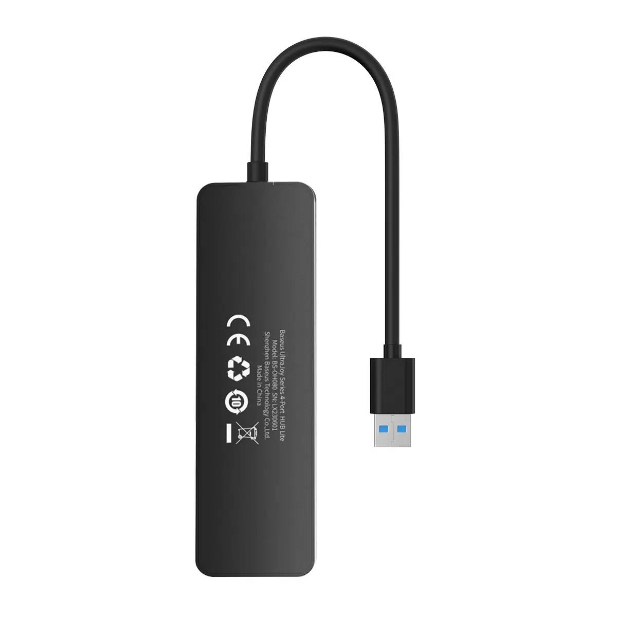 картинка HUB 4-Port Baseus UltraJoy Series HUB Lite, черный (B0005280B111-00) от магазина КомпьютерЦентр