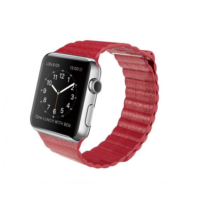 картинка Ремешок Apple Watch Leather Loop 38mm Red от магазина КомпьютерЦентр
