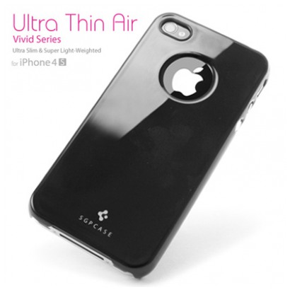 картинка Чехол SGP Ultra Thin Air Vivid Series Soul Black for iPhone 4/ 4S (SGP08378) от магазина КомпьютерЦентр