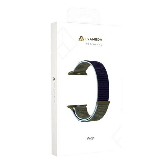 картинка Нейлоновый ремешок для Apple Watch LYAMBDA VEGA DS-GN-02-44-46 Khaki-blue от магазина КомпьютерЦентр