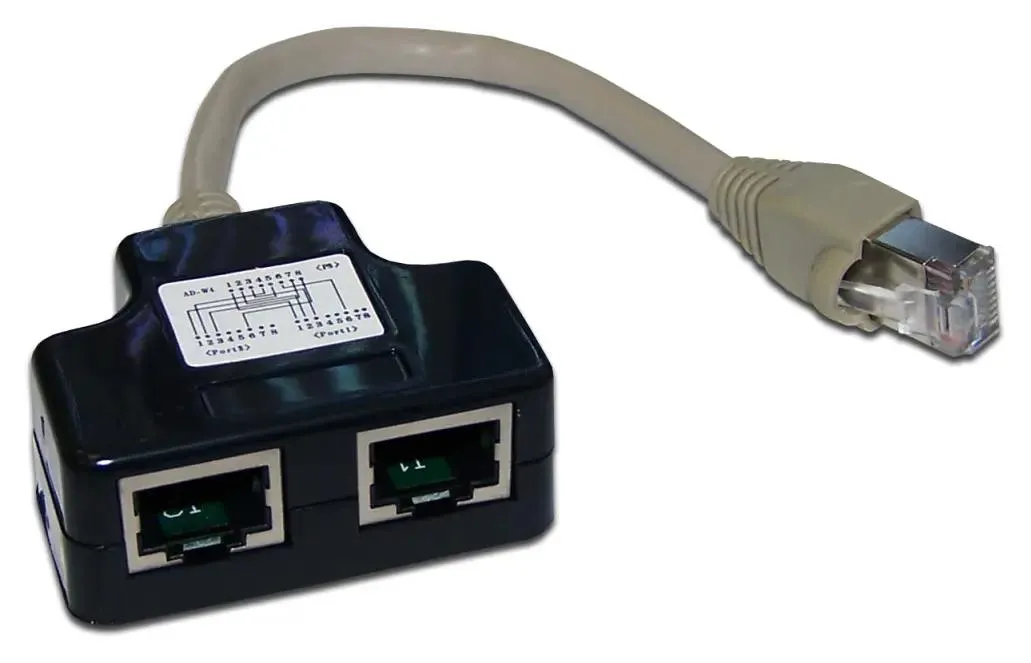 картинка Адаптер Lanmaster (TWT-Y-E2-E2-S) Y-адаптер, 2 компьютерных порта, экранированный, кат. 5е от магазина КомпьютерЦентр