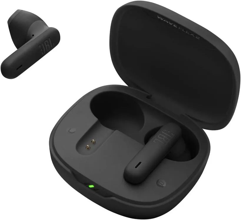картинка Bluetooth гарнитура JBL WAVE FLEX 2 BLACK вкладыши (JBLWFLEX2BLK) от магазина КомпьютерЦентр