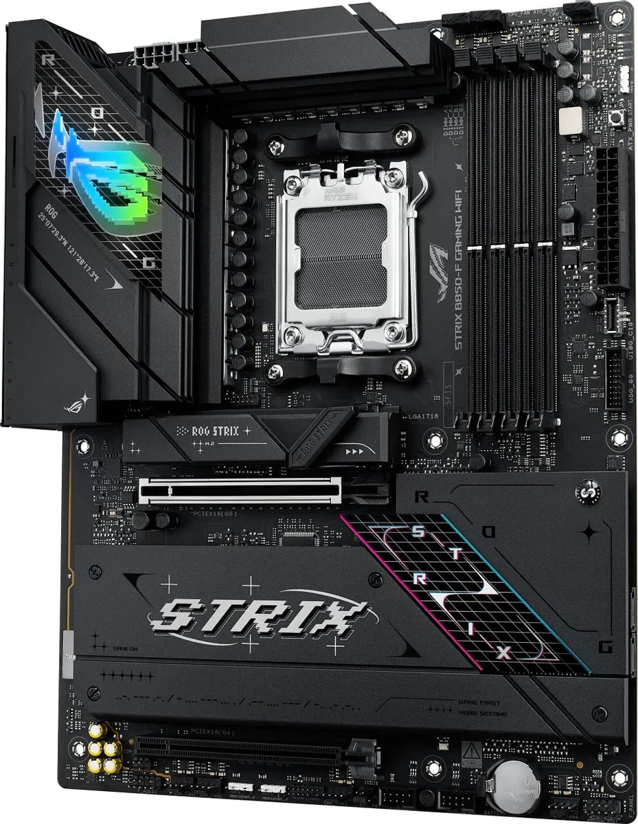 картинка Материнская плата ASUS ROG STRIX B850-F GAMING WIFI, AM5, ATX от магазина КомпьютерЦентр