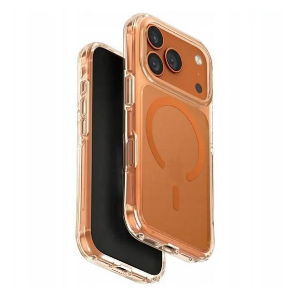 картинка Чехол Uniq HYBRID LIFEPRO XTREME MAGCLICK CHARGING (MagSafe) для iPhone 17 Pro MAX 6.9'' FROST CLEAR/ VOLT ORANGE от магазина КомпьютерЦентр