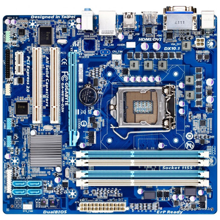 картинка Материнская плата Gigabyte GA-H61M-D2H (GA-H61M-D2H) от магазина КомпьютерЦентр
