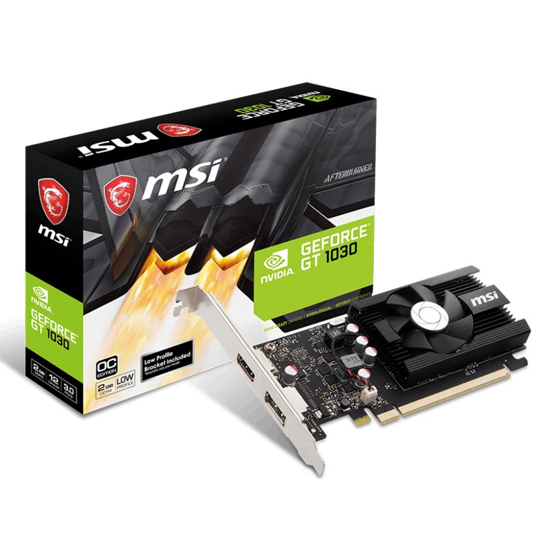 картинка Видеокарта MSI GeForce GT1030 OC Low Profile 2Gb DDR4 (GT 1030 2GD4 LP OC) от магазина КомпьютерЦентр