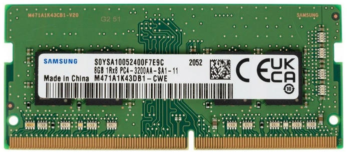 картинка SO-DIMM DDR4 8Gb 3200MHz PC4-25600 Samsung (M471A1K43DB1-CWE) от магазина КомпьютерЦентр