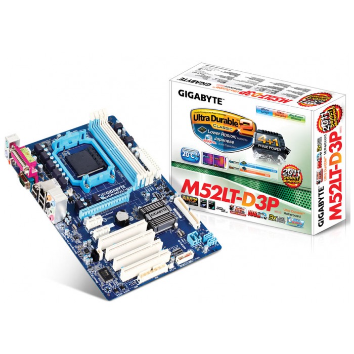 картинка Материнская плата Gigabyte GA-M52LT-D3P (GA-M52LT-D3P 3.1) от магазина КомпьютерЦентр