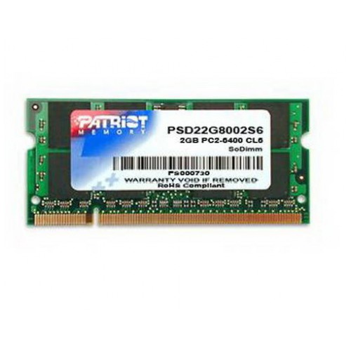 картинка Оперативная память Patriot SO-DIMM DDR2 2Gb 800MHz PC2-6400 (PSD22G8002S) от магазина КомпьютерЦентр