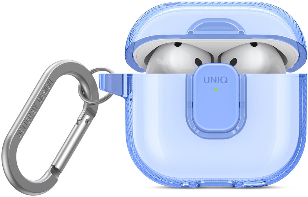 картинка Чехол Uniq Glase PRO TPU Lock Cloudy Blue для AirPods 4, голубой от магазина КомпьютерЦентр