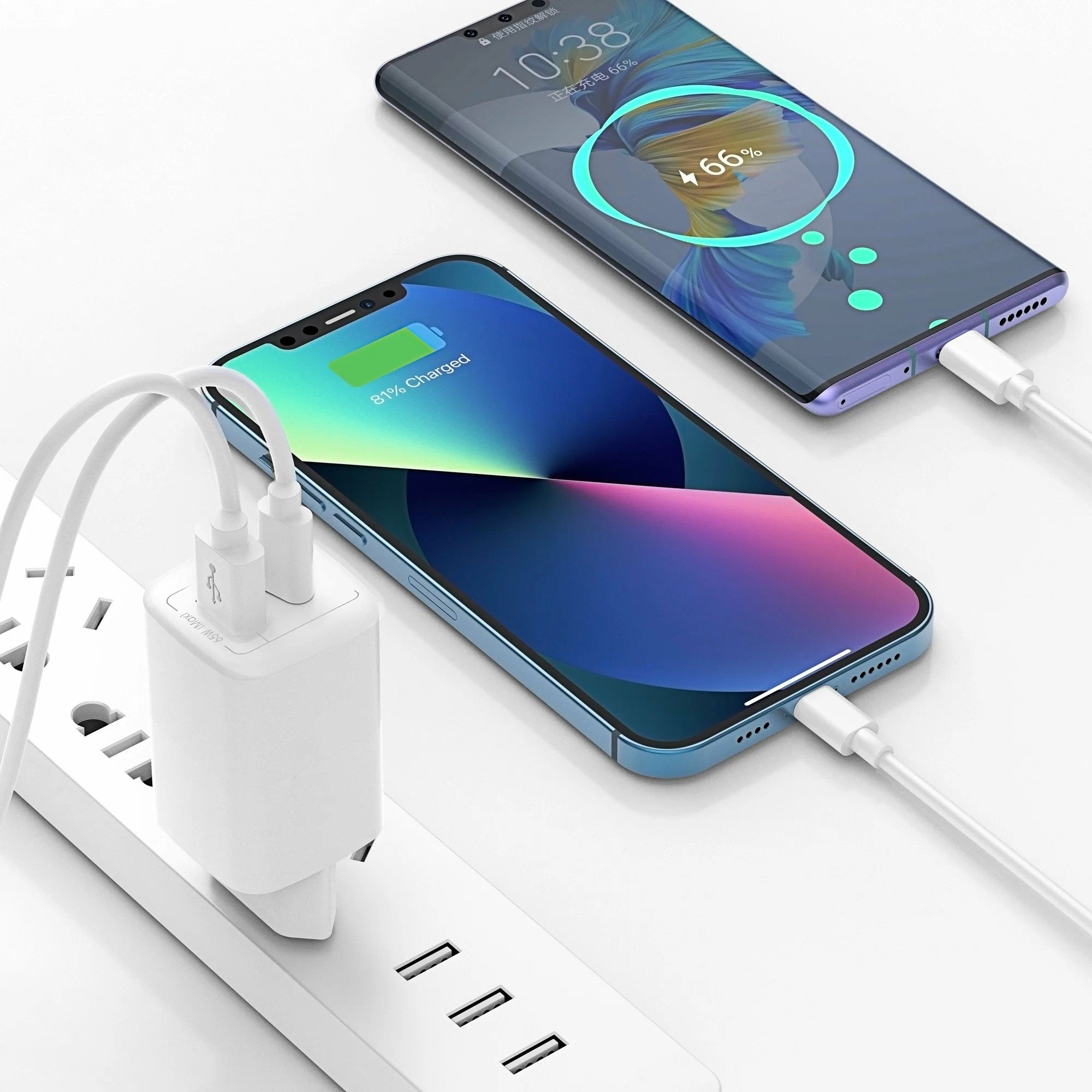 картинка Сетевое зарядное устройство Wiwu Nano 65W PD+QC GaN Fast Charger Wi-U012, белое от магазина КомпьютерЦентр