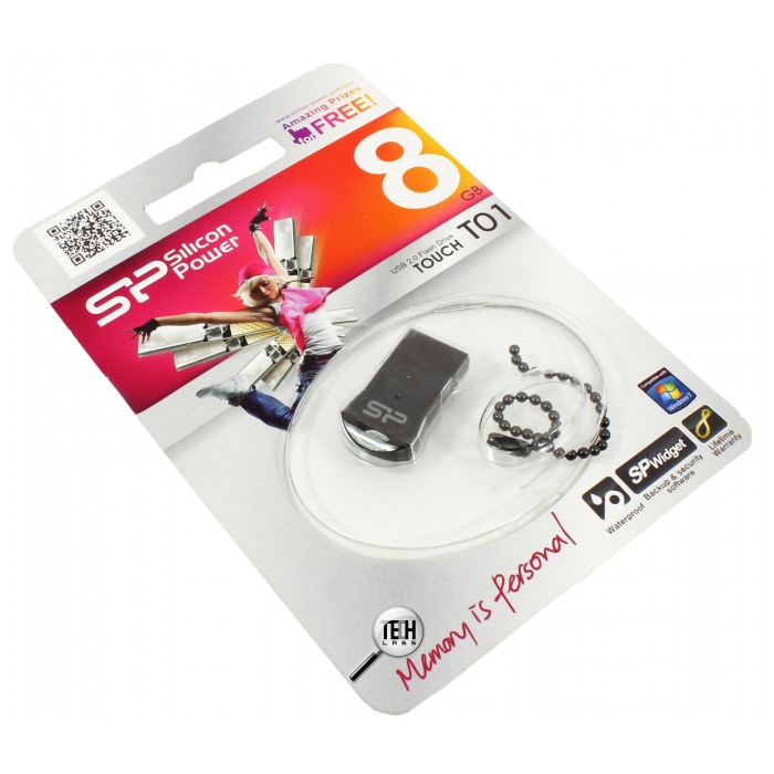 картинка Флешка USB SiliconPower 8Gb Touch T01 Black (SP008GBUF2T01V1K) от магазина КомпьютерЦентр