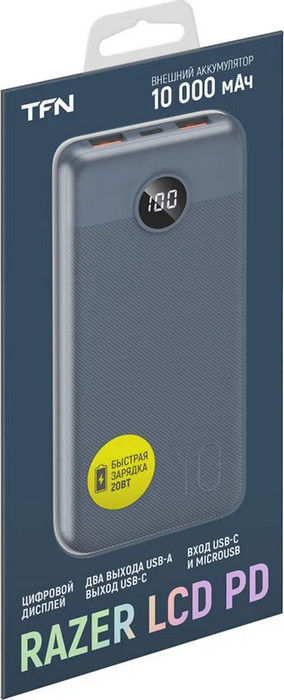 картинка Внешний аккумулятор TFN PowerBank 10000mAh (TFN-PB-257-BL) Dk.Blue от магазина КомпьютерЦентр