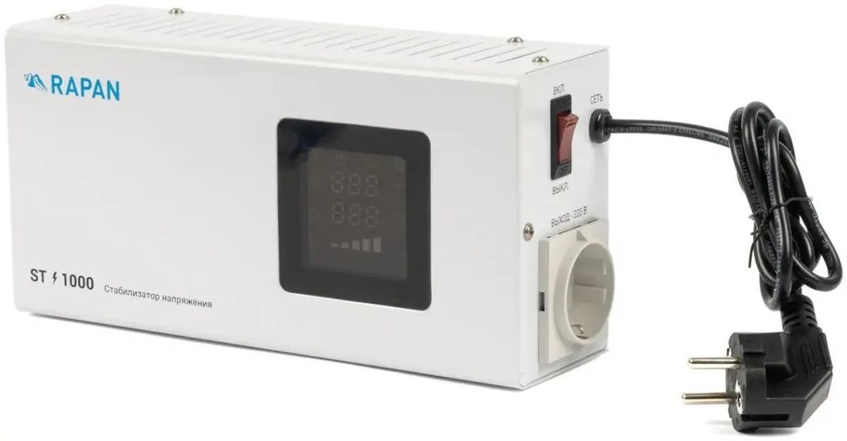 картинка Стабилизатор напряжения Бастион Rapan ST-1000 1000ВА белый 8900 от магазина КомпьютерЦентр