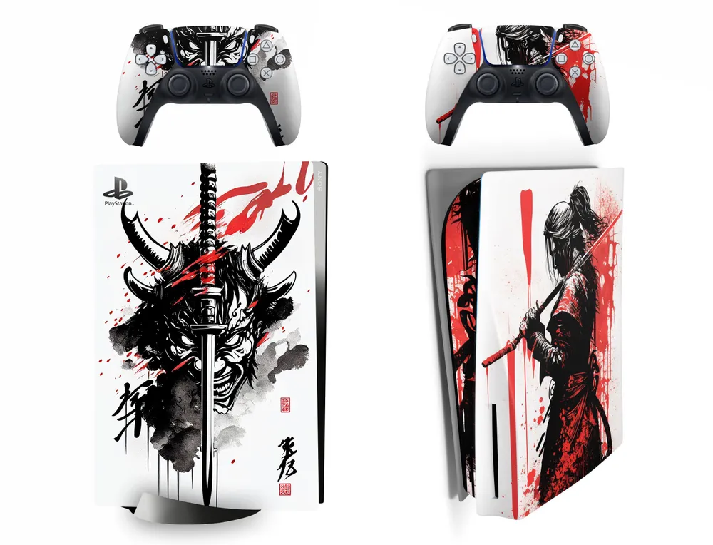 картинка Набор наклеек Samurai на игровую консоль Sony PlayStation 5 Disc Edition от магазина КомпьютерЦентр