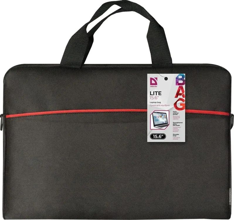 картинка Сумка для ноутбука Defender Lite 15.6'' Black карман (26083) от магазина КомпьютерЦентр