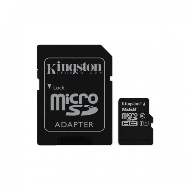 картинка Карта памяти Kingston 16Gb microSDHC class10 + SD Adapter (SDC10G2/16GB) от магазина КомпьютерЦентр